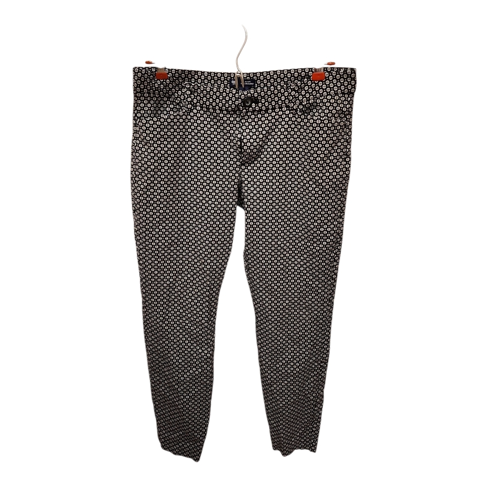 GAP  Slim City‎ 3/4 Cropped  Black Diamond Print Trouser Pants   Size 6R